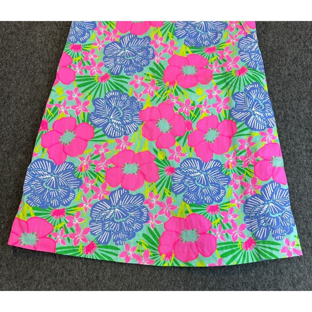 Tommy Bahama Girls Pink Blue Floral Cotton Pique Shift Dress Size 7 Tropical - Picture 4 of 15